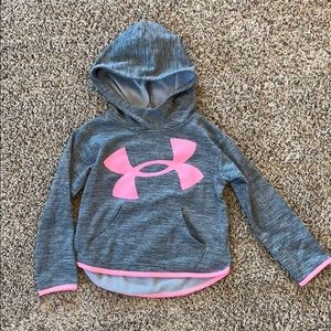 Under armour girls size 4 grey and pink hoodie